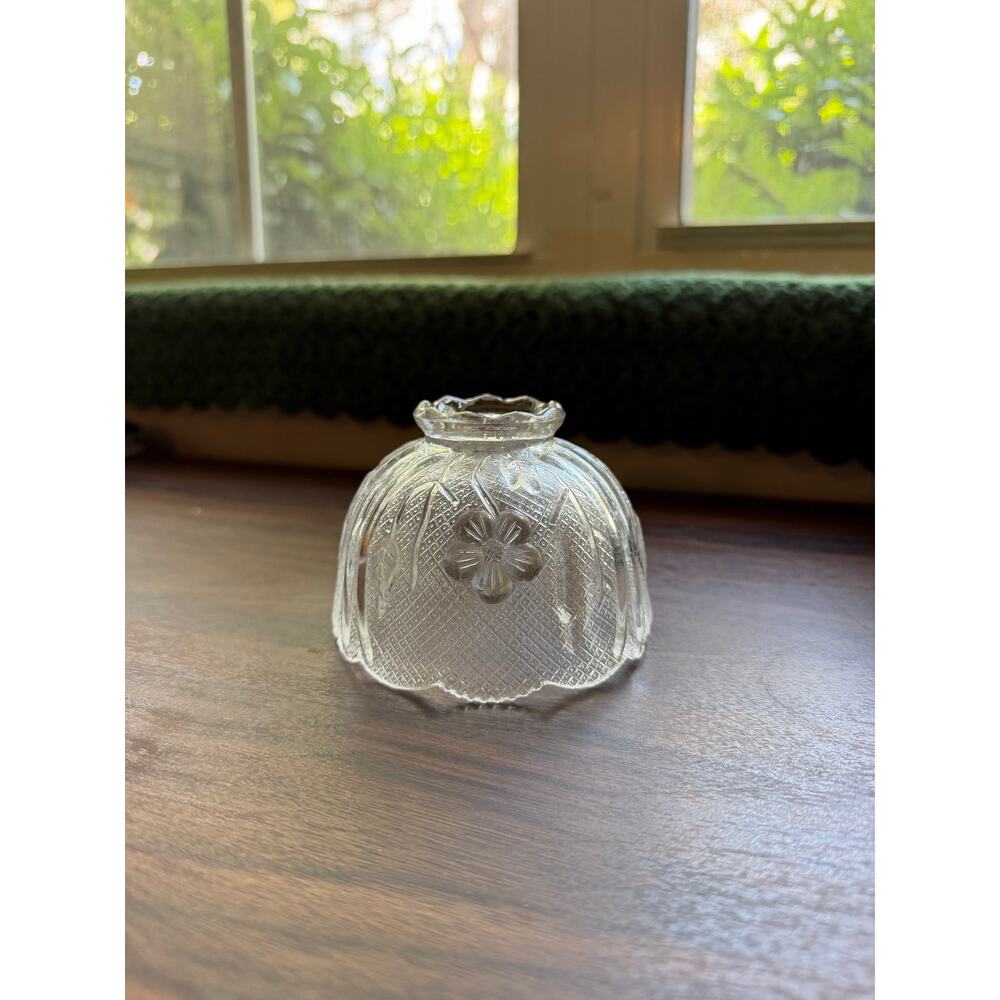 Rare Vintage House of Lloyd Clear Floral and Lace Fairy Lamp TOP ONLY